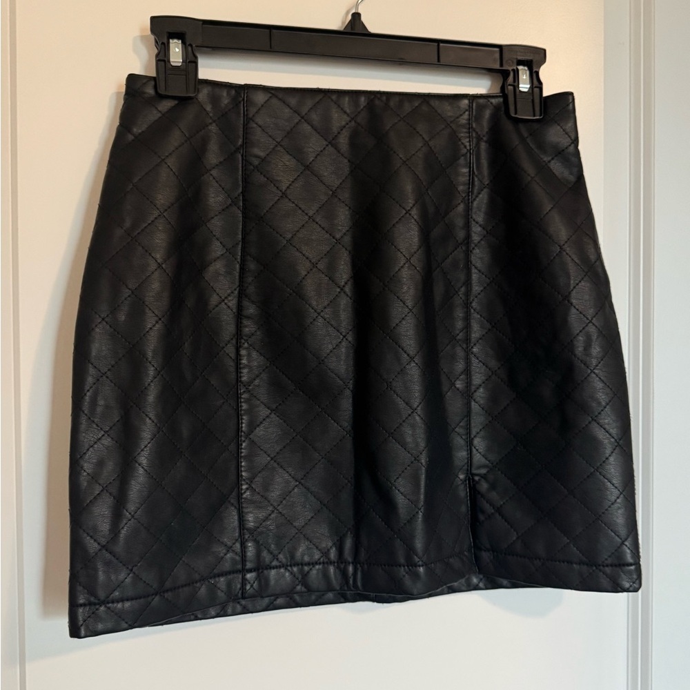Black leather skirt